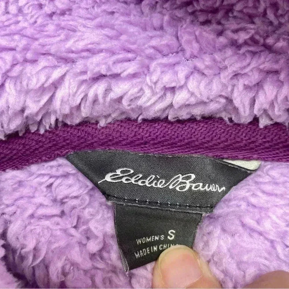 Eddie Bauer fleece Teddy quarter zip jacket pullover small gorpcore - Picture 3 of 4